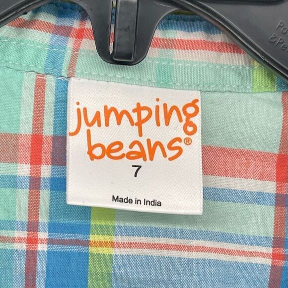 Jumping Beans Boy’s Multicolored Plaid Short Sleeve Button Front Shirt Size 7 - Picture 5 of 10
